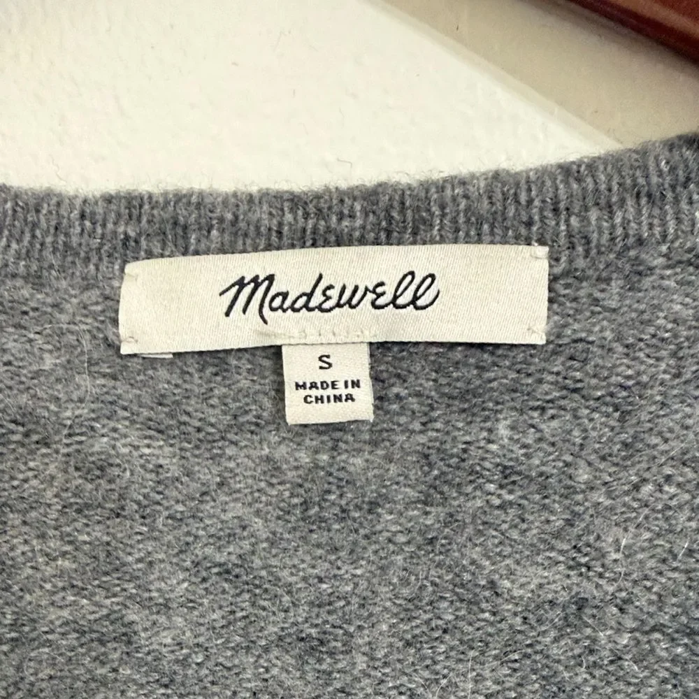 MADEWELL Cardigan Open Front Wool Alpaca Blend Womens Small Gray Cozy Walker - Picture 5 of 9